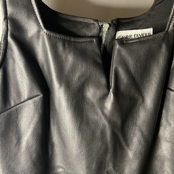 Black Pleather Mini Dress - Picture 3 of 4